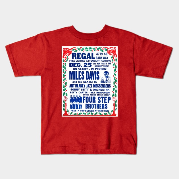 Vintage Jazz Christmas Concert Poster (Chicago, 1959) Kids T-Shirt by Scum & Villainy